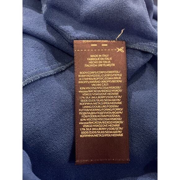 Ralph Lauren Collection Purple Label Halter Silk Midi Dress Royal Blue Crepe 8 M - Picture 10 of 10